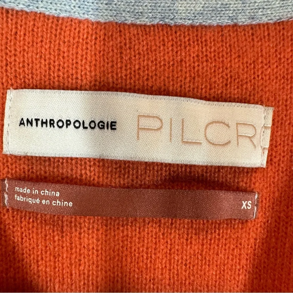 PILCRO from Anthropologie Women's XS Crewneck Sweater Orange Color Block